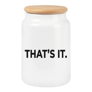 THAT'S IT. – Minimalist Statement Design - Cookie Jar with Wooden Lid - white - Front