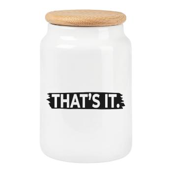 THAT'S IT. – Minimalist Statement Typography - Cookie Jar with Wooden Lid - white - Front