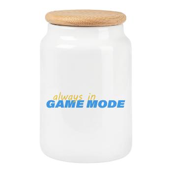 TOUJOURS EN MODE JEU - Boîte à biscuits avec couvercle en bois - blanc - Devant