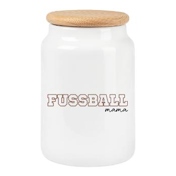 Fussball mama - Keksdose mit Holzdeckel - Weiß - Vorne