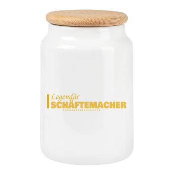Schaeftemacher als Job - Keksdose mit Holzdeckel - Weiß - Vorne