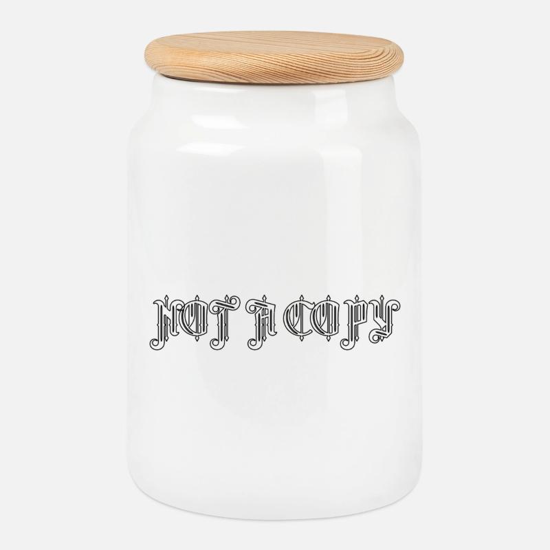 Not a Copy - Cookie Jar with Wooden Lid - white