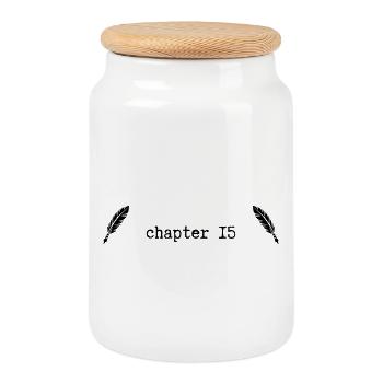 chapter 15 Birthday - Cookie Jar with Wooden Lid - white - Front
