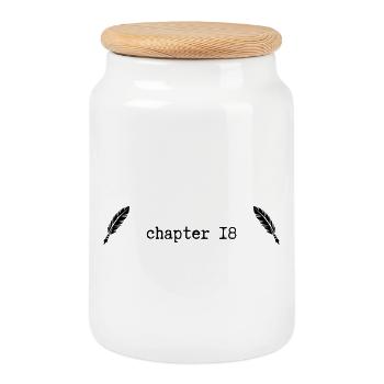 chapter 18 Birthday - Cookie Jar with Wooden Lid - white - Front