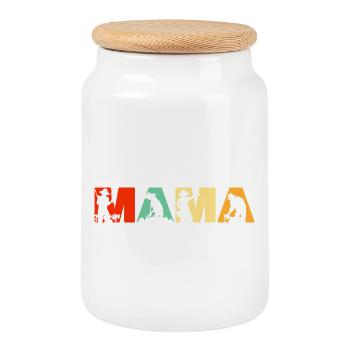 Slogan rétro vintage de Mama Farmer - Boîte à biscuits avec couvercle en bois - blanc - Devant
