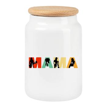 Bassgitarre Mama Retro-Musikerin Mutter - Keksdose mit Holzdeckel - Weiß - Vorne