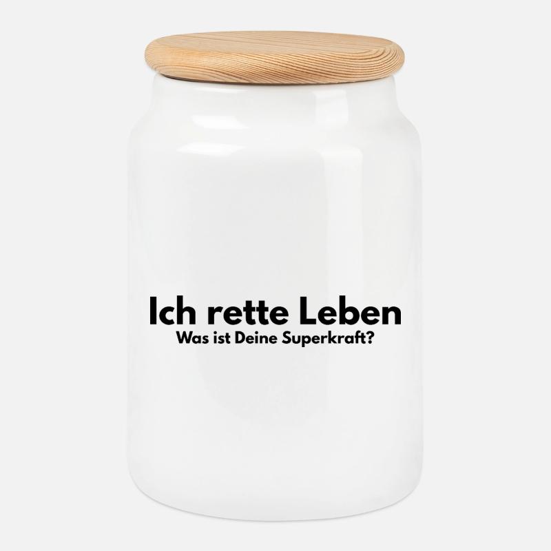 Lebensretter - Keksdose mit Holzdeckel - Weiß