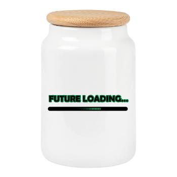 Future Loading Progress Tee - Cookie Jar with Wooden Lid - white - Front
