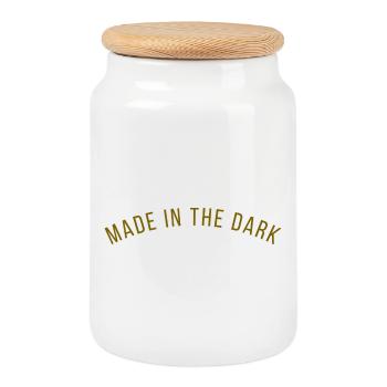 MADE IN THE DARK - Motivation - Cookie Jar with Wooden Lid - white - Front
