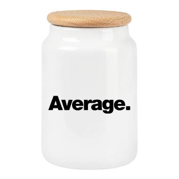 Average - Cookie Jar with Wooden Lid - white - Front