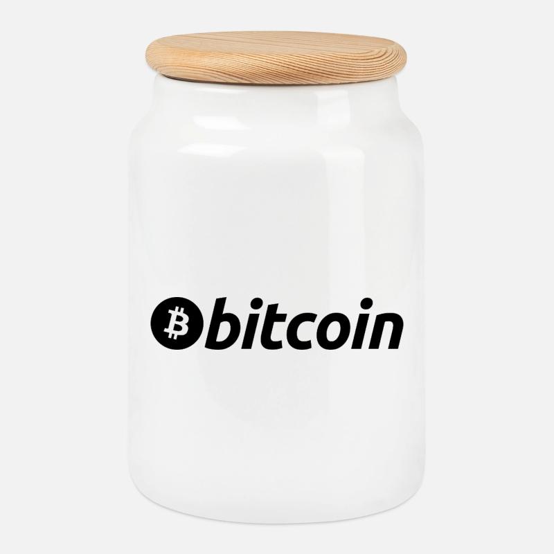 Satoshi Nakamoto - Cookie Jar with Wooden Lid - white