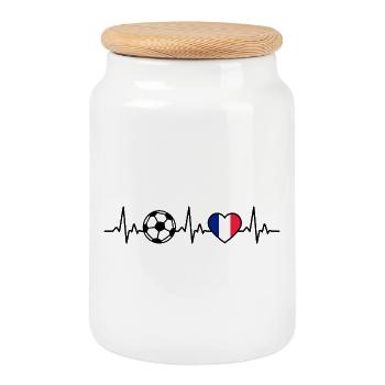 France Football Heartbeat France - Cookie Jar with Wooden Lid - white - Front