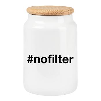 NO FILTER Hashtag - Keksdose mit Holzdeckel - Weiß - Vorne