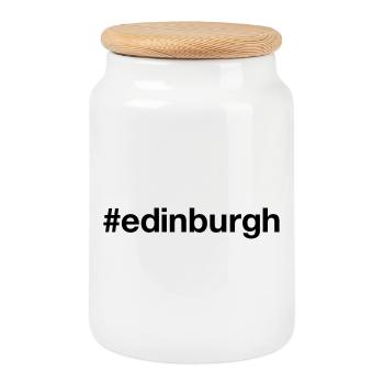 EDINBURGH Scotland Schottland - Cookie Jar with Wooden Lid - white - Front