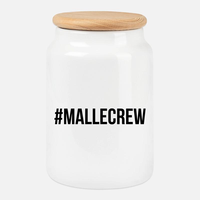 Mallecrew - Boîte à biscuits avec couvercle en bois - blanc