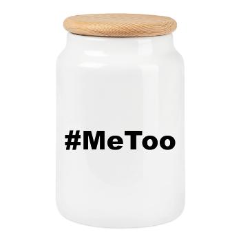 Hashtag #MeToo movement * - Cookie Jar with Wooden Lid - white - Front