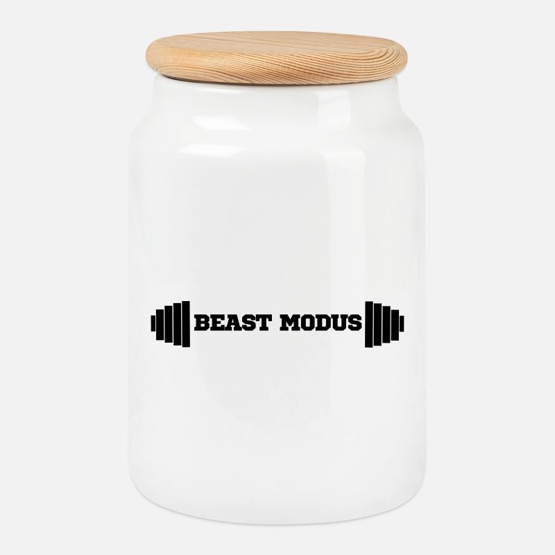Fintess Mode - Keksdose mit Holzdeckel - Weiß