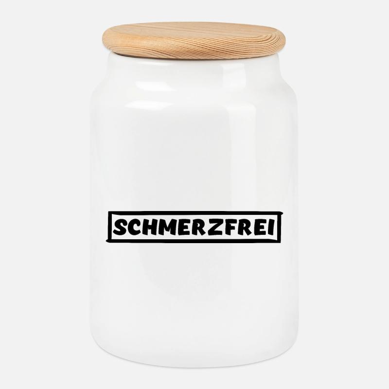 SCHMERZFREI - Keksdose mit Holzdeckel - Weiß