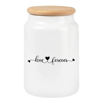 Love Forever - Keksdose mit Holzdeckel - Weiß - Vorne