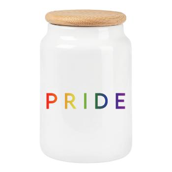 Pride - Cookie Jar with Wooden Lid - white - Front