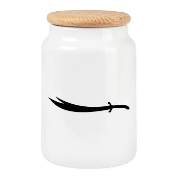 Ali Sword Zülfikar - Cookie Jar with Wooden Lid - white - Front