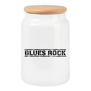 Blues Rock - Cookie Jar with Wooden Lid - white - Front