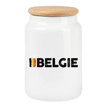 Please upload design - Cookie Jar with Wooden Lid - white - Front