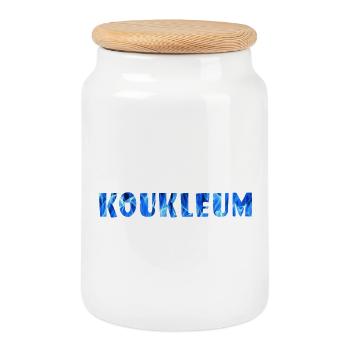 Chilly for everyone who is cold # - Cookie Jar with Wooden Lid - white - Front