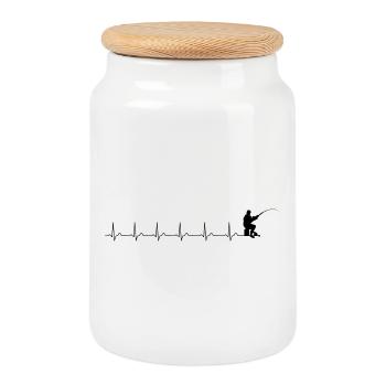 Please upload the design image - Cookie Jar with Wooden Lid - white - Front