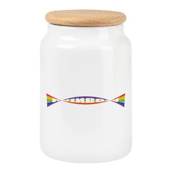 Rainbow flag Variation - Keksdose mit Holzdeckel - Weiß - Vorne