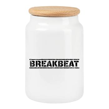 Breakbeat - Cookie Jar with Wooden Lid - white - Front