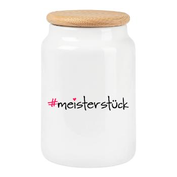 meisterstück - Keksdose mit Holzdeckel - Weiß - Vorne