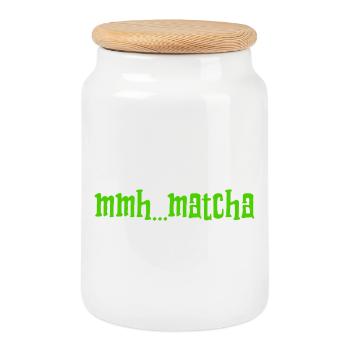 I LOVE MATCHA - Keksdose mit Holzdeckel - Weiß - Vorne
