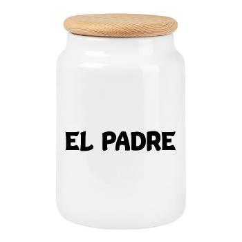 El padre - Keksdose mit Holzdeckel - Weiß - Vorne