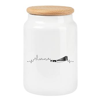 Battement de cœur San Francisco - Boîte à biscuits avec couvercle en bois - blanc - Devant