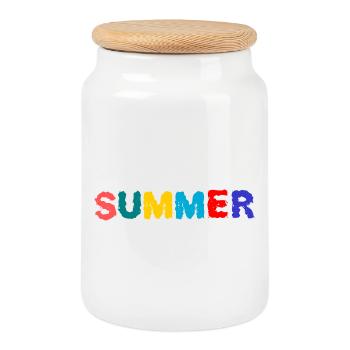 MISTRESS. MASTER. TEACHER. SCHOOL - Cookie Jar with Wooden Lid - white - Front
