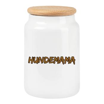 Hundemama Pinselgrunge - Keksdose mit Holzdeckel - Weiß - Vorne