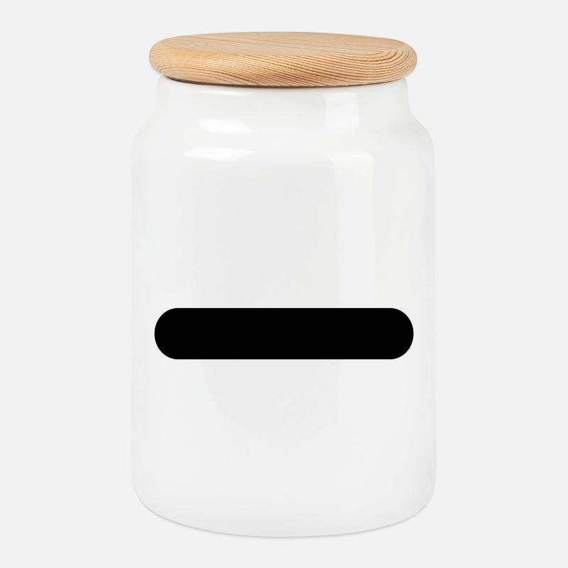 Button - Cookie Jar with Wooden Lid - white