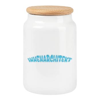 Designer d’intérieur en tant que designer d’intérieur - Boîte à biscuits avec couvercle en bois - blanc - Devant