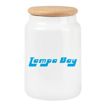 Tampa Bay, États-Unis - Boîte à biscuits avec couvercle en bois - blanc - Devant