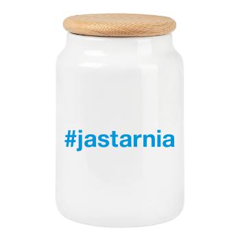 Jastarnia Polska Poland - Cookie Jar with Wooden Lid - white - Front