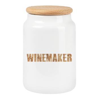 Vinificateur - Boîte à biscuits avec couvercle en bois - blanc - Devant