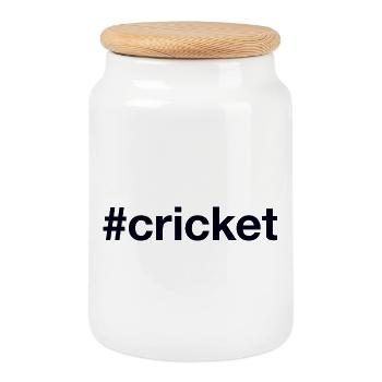 Cricket Hashtag - Keksdose mit Holzdeckel - Weiß - Vorne