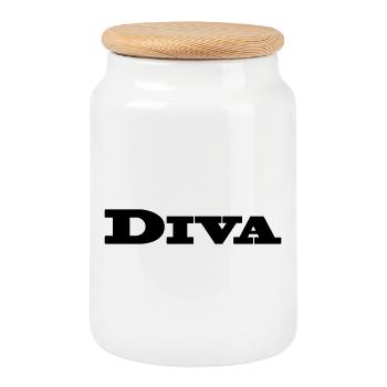 DIVA - Keksdose mit Holzdeckel - Weiß - Vorne