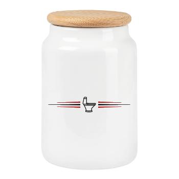 Toilet Toilet Line - Cookie Jar with Wooden Lid - white - Front