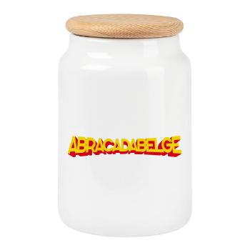 ABRACADABELGIAN - BELGIUM - Cookie Jar with Wooden Lid - white - Front