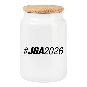 JGA 2026 - Boîte à biscuits avec couvercle en bois - blanc - Devant