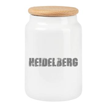 Coole Heidelberg Design - Keksdose mit Holzdeckel - Weiß - Vorne