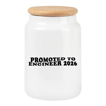 Promu ingénieur 2026 – Carrière d’ingénieur - Boîte à biscuits avec couvercle en bois - blanc - Devant