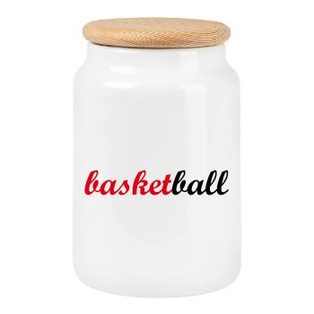 Life is basketball – urban sport, passion, energy - Cookie Jar with Wooden Lid - white - Front